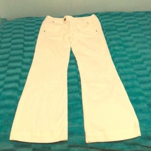 American Eagle white wide-leg jeans